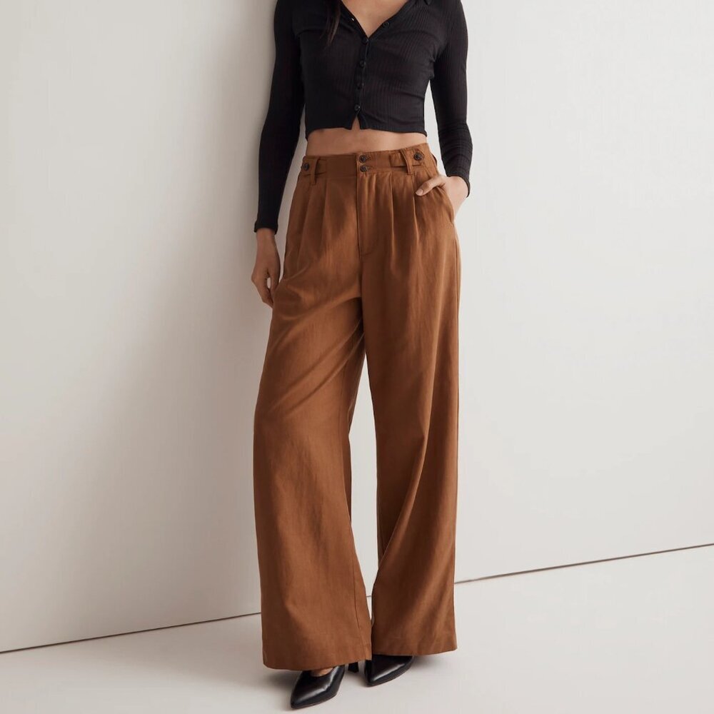 Madewell Harlow Wide-Leg Pants in Brown